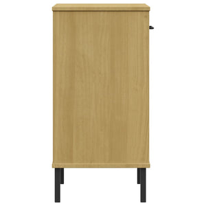 vidaXL Console Cabinet Buffet Storage with Metal Legs Solid Wood Pine OSLO-5