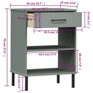 vidaXL Console Cabinet Buffet Storage with Metal Legs Solid Wood Pine OSLO-19