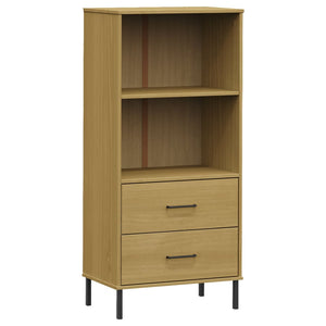 vidaXL Bookshelf Book Cabinet with 2 Drawers Storage Cabinet OSLO Solid Wood-2