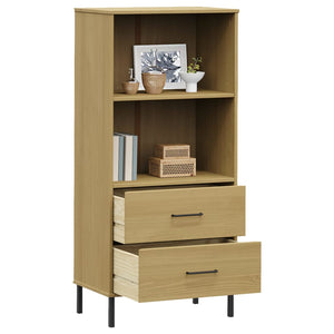 vidaXL Bookshelf Book Cabinet with 2 Drawers Storage Cabinet OSLO Solid Wood-25