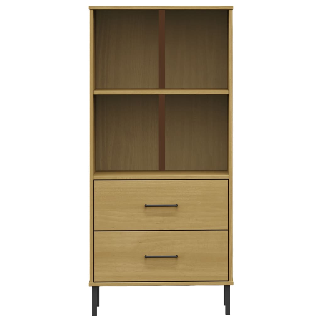 vidaXL Bookshelf Book Cabinet with 2 Drawers Storage Cabinet OSLO Solid Wood-27