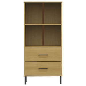 vidaXL Bookshelf Book Cabinet with 2 Drawers Storage Cabinet OSLO Solid Wood-27