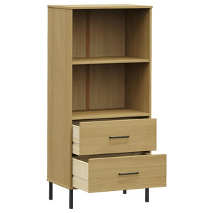 vidaXL Bookshelf Book Cabinet with 2 Drawers Storage Cabinet OSLO Solid Wood-1