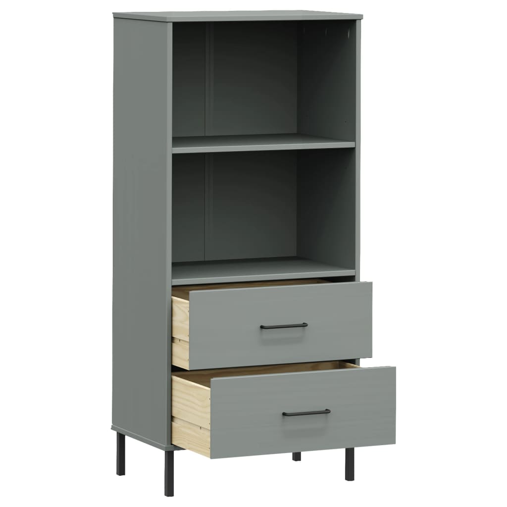 vidaXL Bookshelf Book Cabinet with 2 Drawers Storage Cabinet OSLO Solid Wood-19