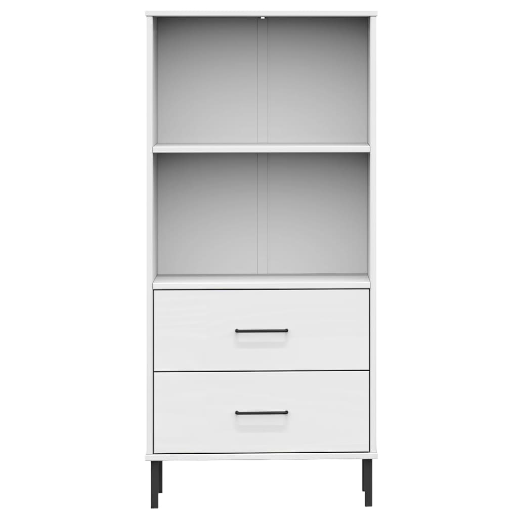 vidaXL Bookshelf Book Cabinet with 2 Drawers Storage Cabinet OSLO Solid Wood-3