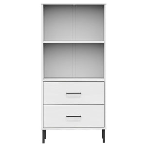 vidaXL Bookshelf Book Cabinet with 2 Drawers Storage Cabinet OSLO Solid Wood-3