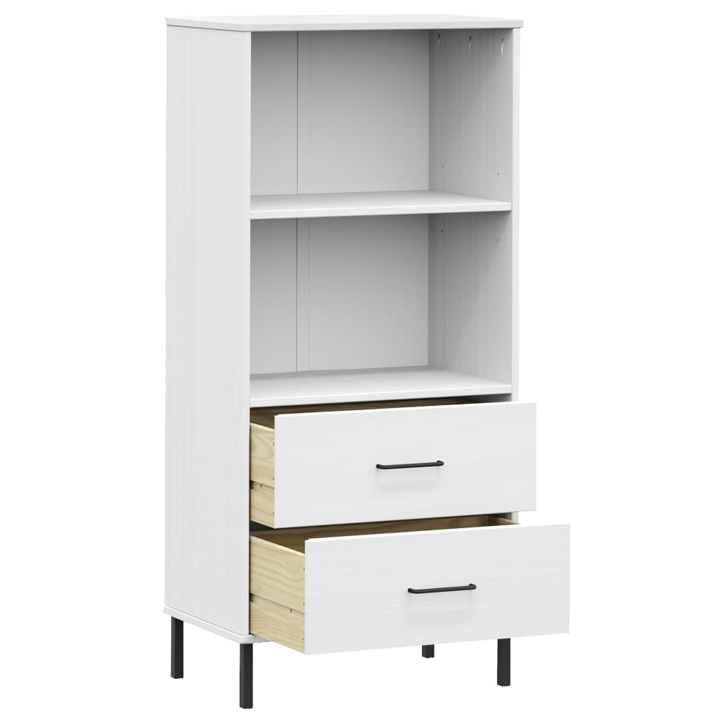 vidaXL Bookshelf Book Cabinet with 2 Drawers Storage Cabinet OSLO Solid Wood-6