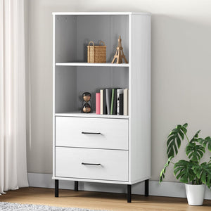 vidaXL Bookshelf Book Cabinet with 2 Drawers Storage Cabinet OSLO Solid Wood-17