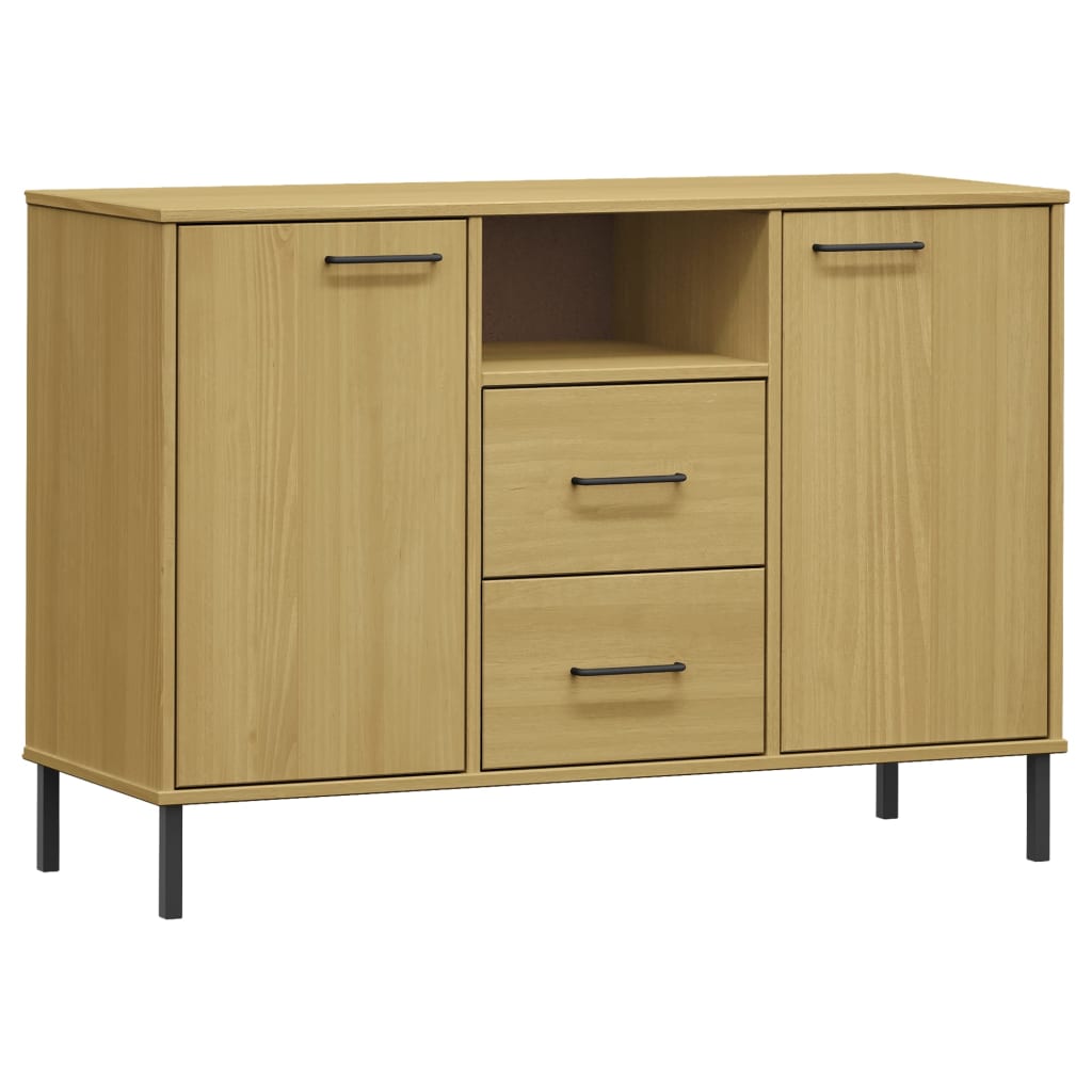 vidaXL Sideboard Buffet Cabinet with Metal Legs for Kitchen Solid Wood OSLO-2