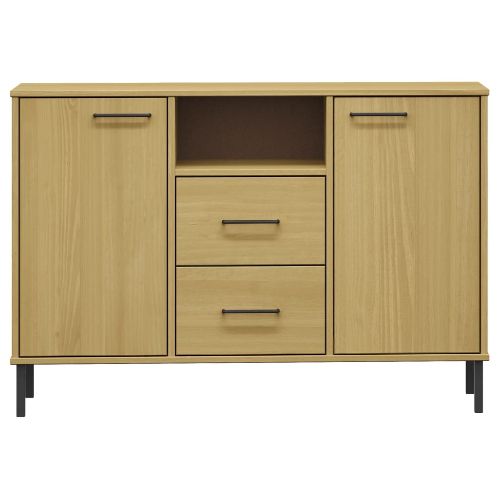 vidaXL Sideboard Buffet Cabinet with Metal Legs for Kitchen Solid Wood OSLO-28