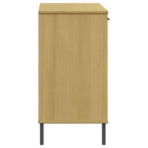 vidaXL Sideboard Buffet Cabinet with Metal Legs for Kitchen Solid Wood OSLO-4