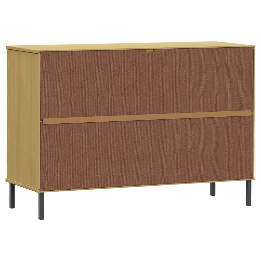 vidaXL Sideboard Buffet Cabinet with Metal Legs for Kitchen Solid Wood OSLO-7