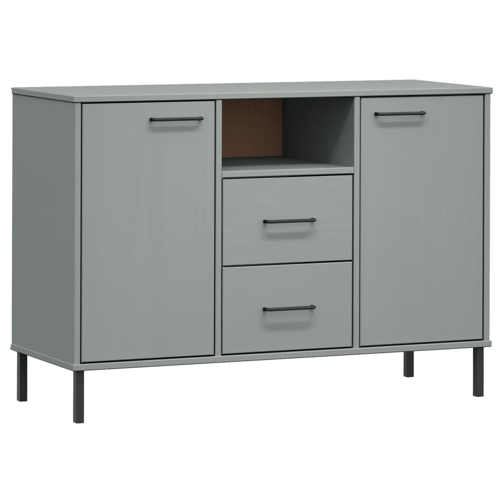 vidaXL Sideboard Buffet Cabinet with Metal Legs for Kitchen Solid Wood OSLO-8