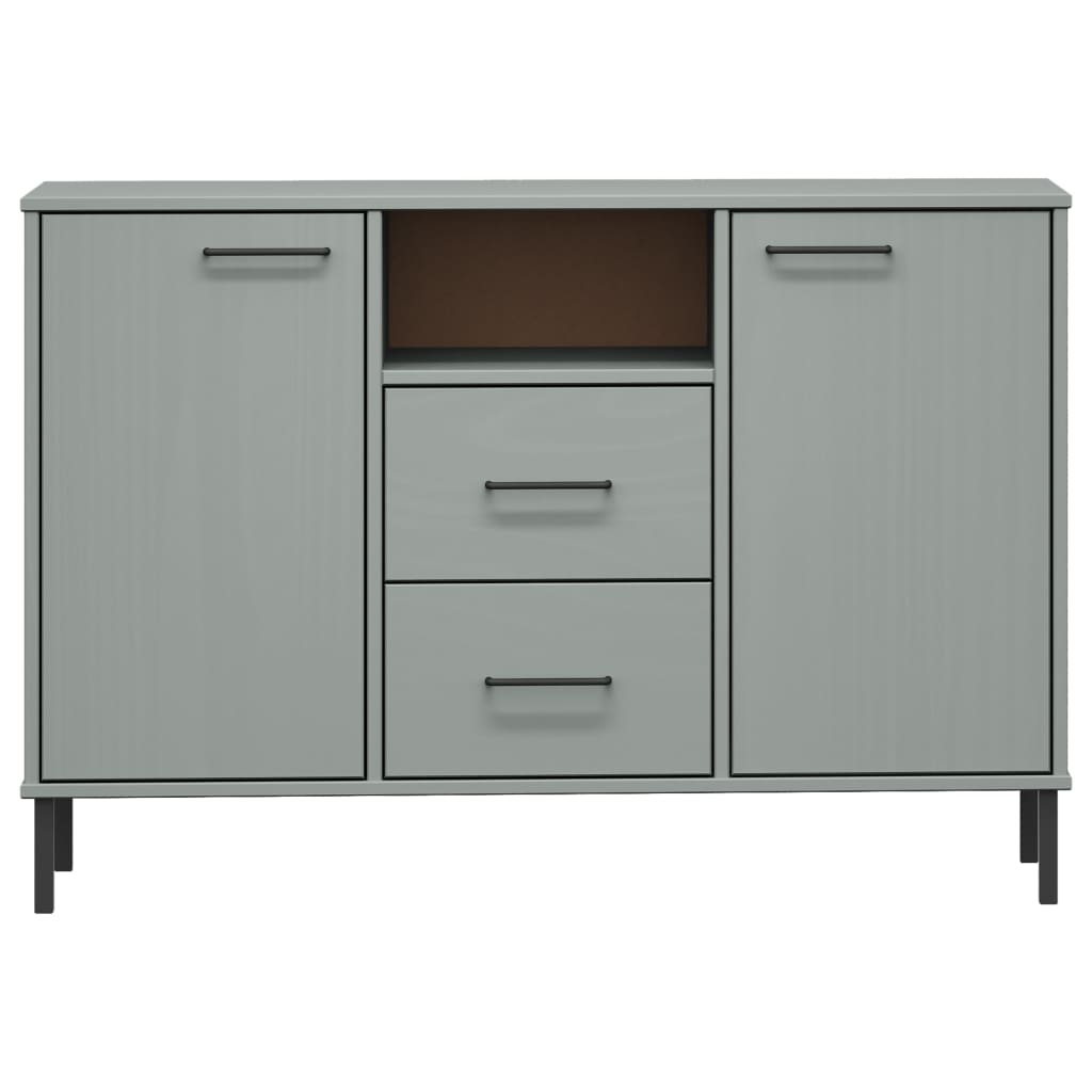 vidaXL Sideboard Buffet Cabinet with Metal Legs for Kitchen Solid Wood OSLO-16