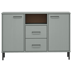 vidaXL Sideboard Buffet Cabinet with Metal Legs for Kitchen Solid Wood OSLO-16