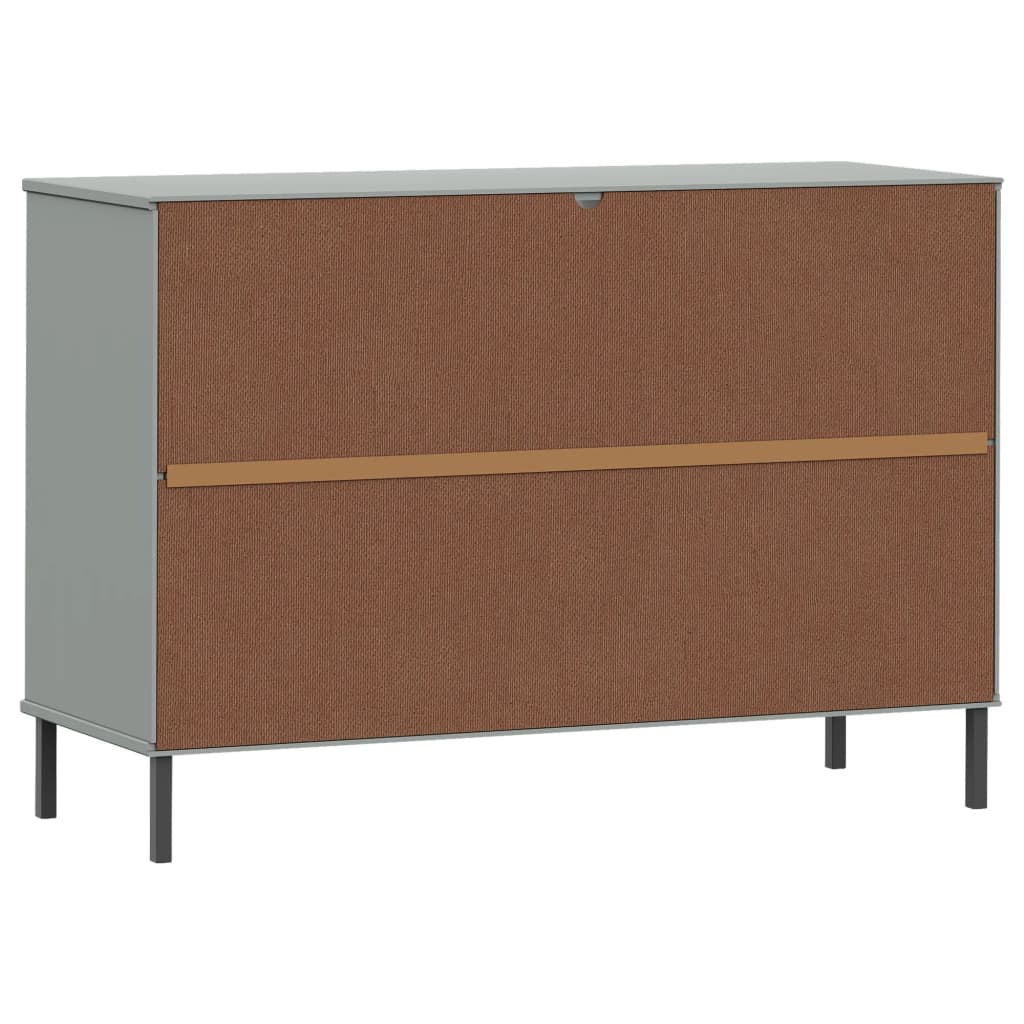 vidaXL Sideboard Buffet Cabinet with Metal Legs for Kitchen Solid Wood OSLO-25