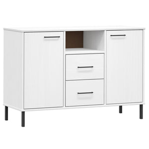 vidaXL Sideboard Buffet Cabinet with Metal Legs for Kitchen Solid Wood OSLO-17