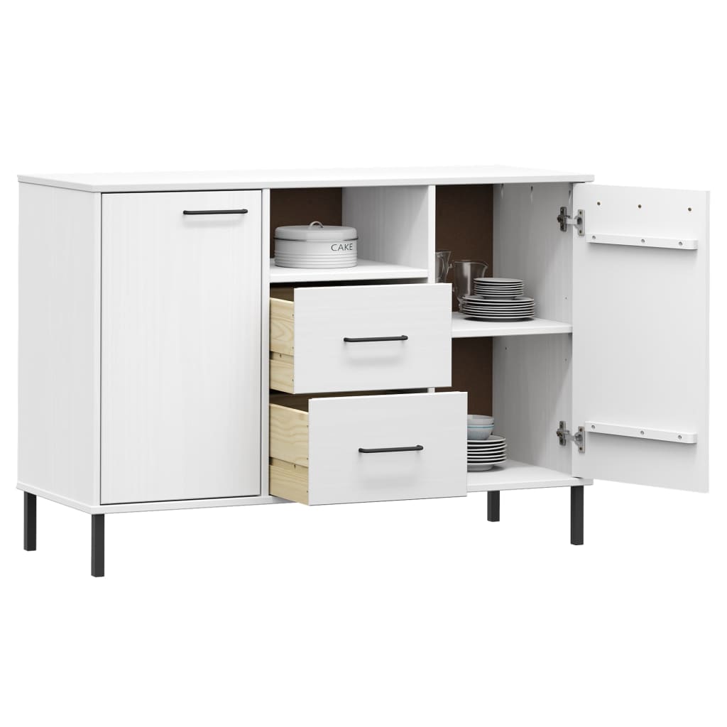 vidaXL Sideboard Buffet Cabinet with Metal Legs for Kitchen Solid Wood OSLO-0