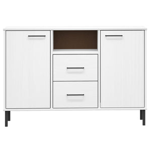 vidaXL Sideboard Buffet Cabinet with Metal Legs for Kitchen Solid Wood OSLO-3