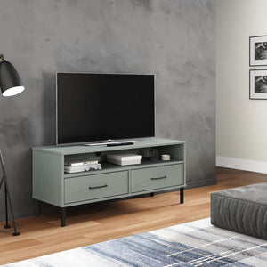 vidaXL TV Stand TV Console TV Console with Metal Legs Solid Wood Pine OSLO-9