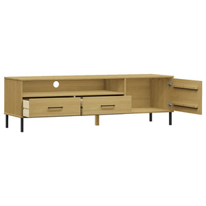 vidaXL TV Stand TV Console TV Console with Metal Legs Solid Wood Pine OSLO-18