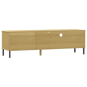 vidaXL TV Stand TV Console TV Console with Metal Legs Solid Wood Pine OSLO-22