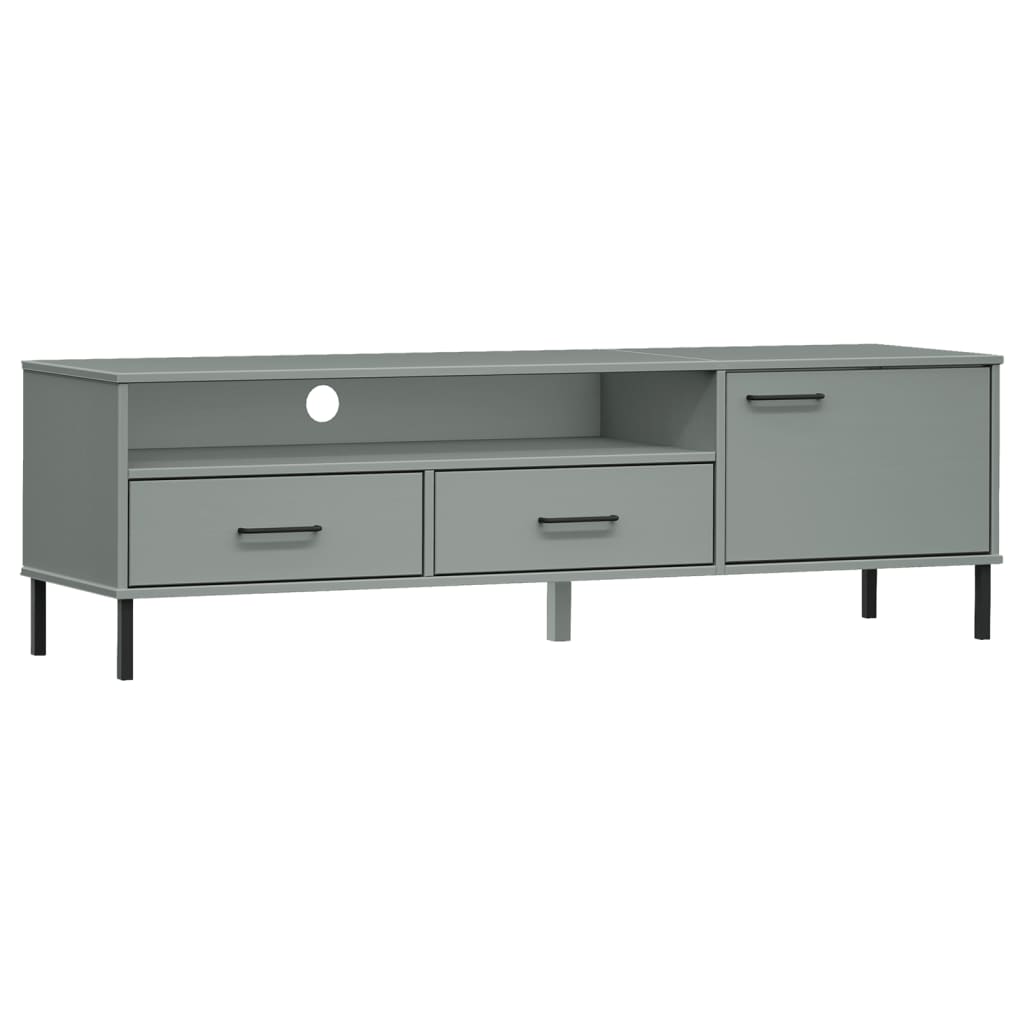 vidaXL TV Stand TV Console TV Console with Metal Legs Solid Wood Pine OSLO-24