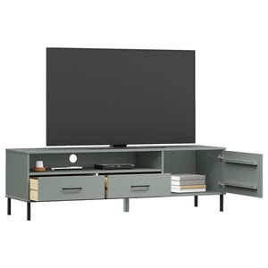 vidaXL TV Stand TV Console TV Console with Metal Legs Solid Wood Pine OSLO-4