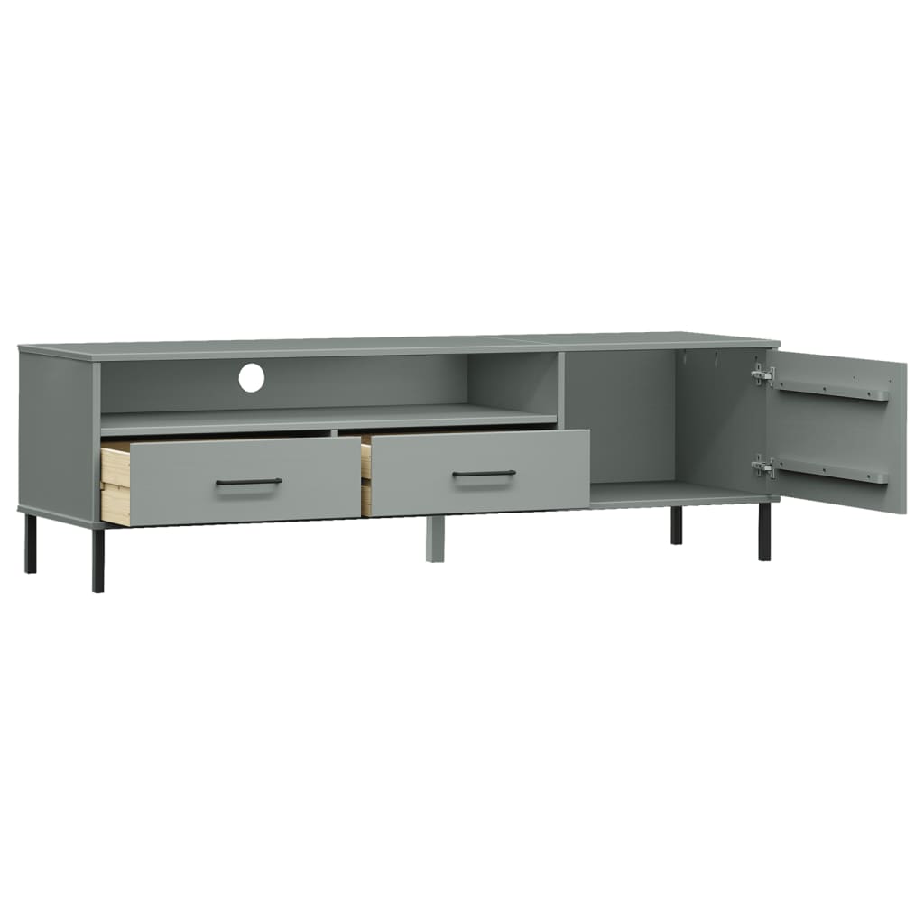 vidaXL TV Stand TV Console TV Console with Metal Legs Solid Wood Pine OSLO-10