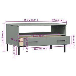 vidaXL Coffee Table Accent Side Sofa End Table with Metal Legs Solid Wood OSLO-8