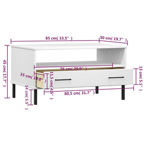 vidaXL Coffee Table Accent Side Sofa End Table with Metal Legs Solid Wood OSLO-13