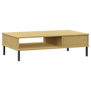 vidaXL Coffee Table Accent Side Sofa End Table with Metal Legs Solid Wood OSLO-13