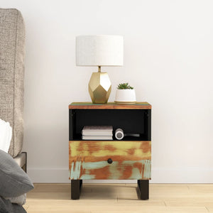 vidaXL Cabinet Storage Accent Nightstand End Table for Bedroom Solid Wood-12