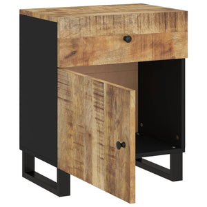 vidaXL Cabinet Accent Nightstand End Table with Storage Drawer Solid Wood-8