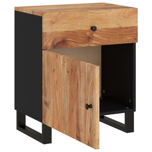 vidaXL Cabinet Accent Nightstand End Table with Storage Drawer Solid Wood-18