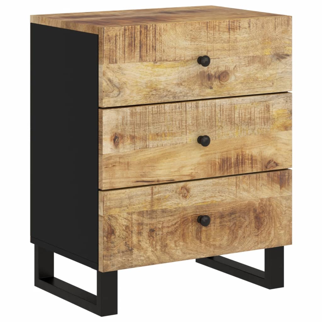 vidaXL Cabinet Accent Nightstand End Table with Storage Drawer Solid Wood-27