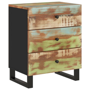 vidaXL Cabinet Accent Nightstand End Table with Storage Drawer Solid Wood-9