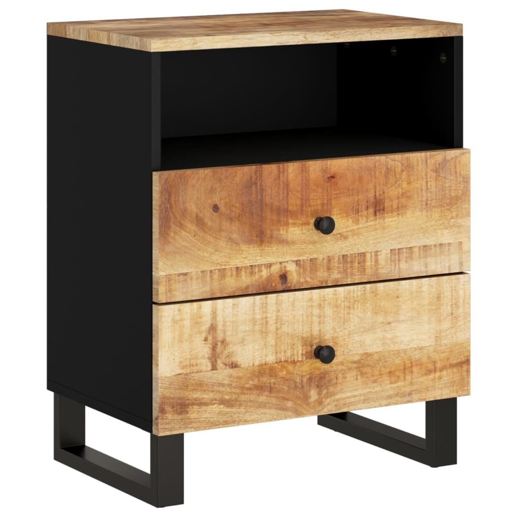 vidaXL Cabinet Accent Nightstand End Table with Storage Drawer Solid Wood-23