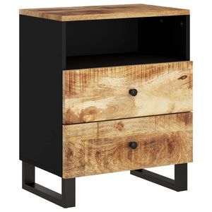 vidaXL Cabinet Accent Nightstand End Table with Storage Drawer Solid Wood-26