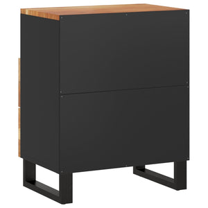 vidaXL Cabinet Accent Nightstand End Table with Storage Drawer Solid Wood-12