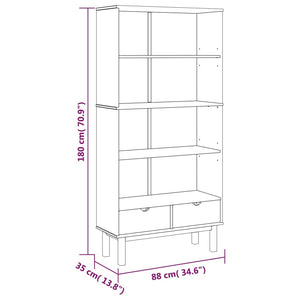 vidaXL Bookshelf Storage Cabinet Shelf for Home Office OTTA Solid Wood Pine-2