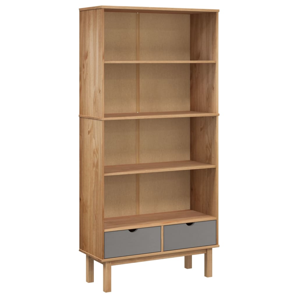 vidaXL Bookshelf Storage Cabinet Shelf for Home Office OTTA Solid Wood Pine-6