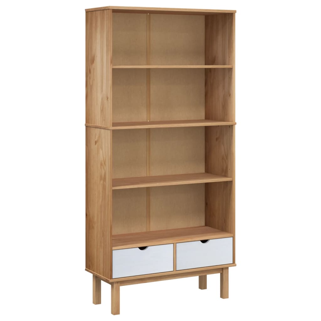 vidaXL Bookshelf Storage Cabinet Shelf for Home Office OTTA Solid Wood Pine-10