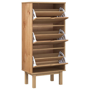 vidaXL Shoe Cabinet Wooden Storage Shoe Rack with Drawers OTTA Solid Wood Pine-17
