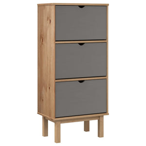 vidaXL Shoe Cabinet Wooden Storage Shoe Rack with Drawers OTTA Solid Wood Pine-7