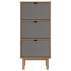 vidaXL Shoe Cabinet Wooden Storage Shoe Rack with Drawers OTTA Solid Wood Pine-10