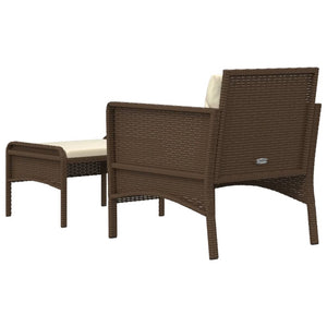 vidaXL Patio Furniture Set 2 Piece Outdoor Chair with Cushions Poly Rattan-15