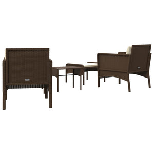 vidaXL Patio Furniture Set 5 Piece Outdoor Chair with Cushions Poly Rattan-18