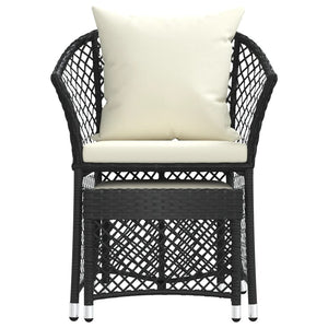 vidaXL Patio Furniture Set 2 Piece Lounge Chair with Cushions Poly Rattan-24