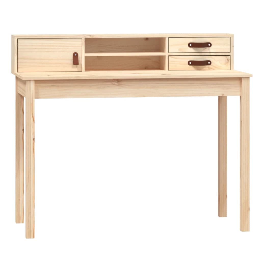 vidaXL Desk Storage Computer Writing Working Table Furniture Solid Wood Pine-1